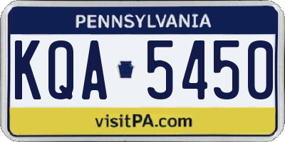 PA license plate KQA5450