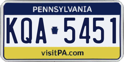 PA license plate KQA5451