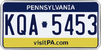 PA license plate KQA5453