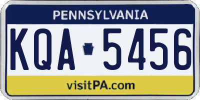 PA license plate KQA5456