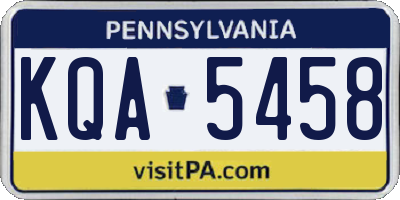 PA license plate KQA5458