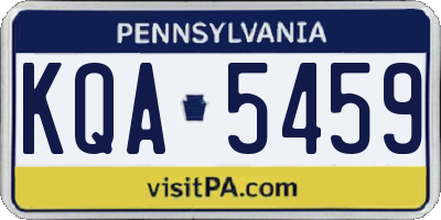PA license plate KQA5459