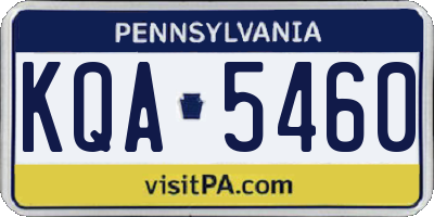 PA license plate KQA5460