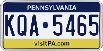 PA license plate KQA5465