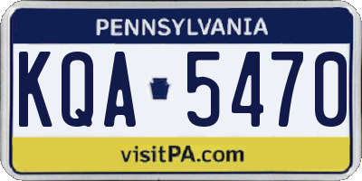 PA license plate KQA5470