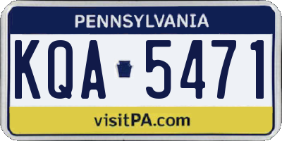 PA license plate KQA5471