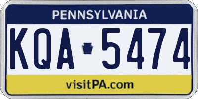 PA license plate KQA5474