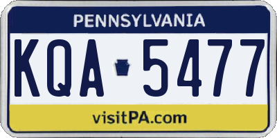 PA license plate KQA5477