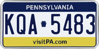 PA license plate KQA5483