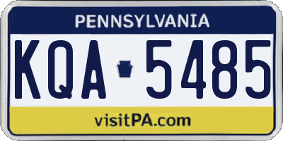 PA license plate KQA5485