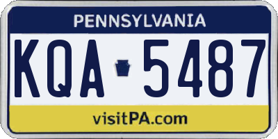 PA license plate KQA5487