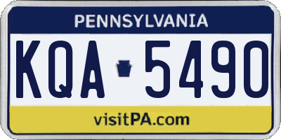 PA license plate KQA5490