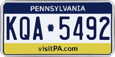 PA license plate KQA5492