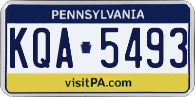 PA license plate KQA5493