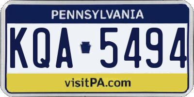 PA license plate KQA5494