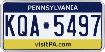PA license plate KQA5497