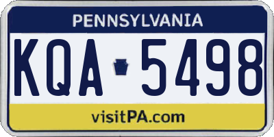 PA license plate KQA5498
