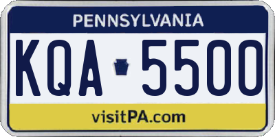 PA license plate KQA5500