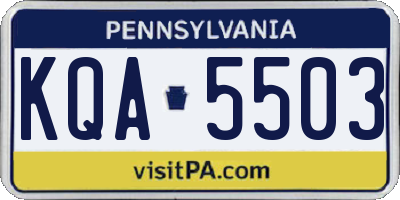 PA license plate KQA5503