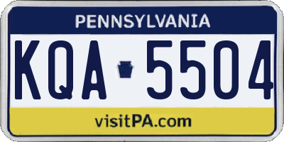 PA license plate KQA5504