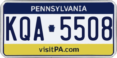 PA license plate KQA5508