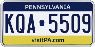 PA license plate KQA5509
