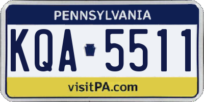 PA license plate KQA5511