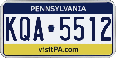 PA license plate KQA5512