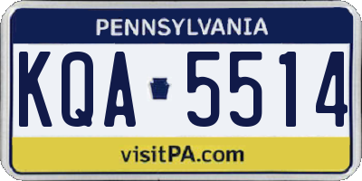 PA license plate KQA5514