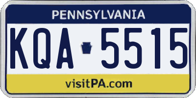 PA license plate KQA5515