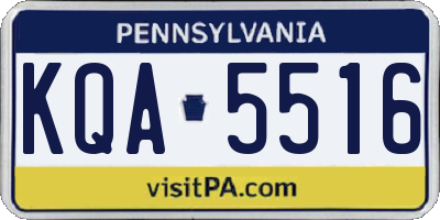 PA license plate KQA5516