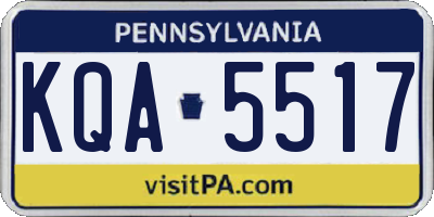 PA license plate KQA5517