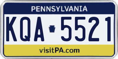 PA license plate KQA5521