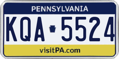 PA license plate KQA5524