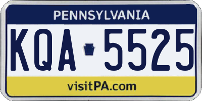 PA license plate KQA5525