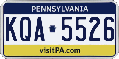 PA license plate KQA5526