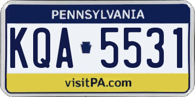 PA license plate KQA5531