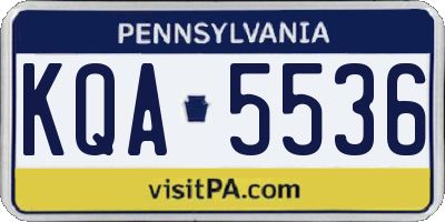 PA license plate KQA5536