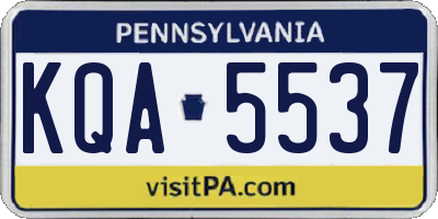 PA license plate KQA5537