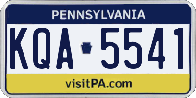 PA license plate KQA5541