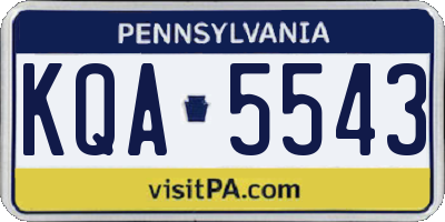 PA license plate KQA5543