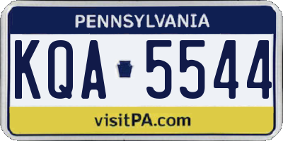 PA license plate KQA5544