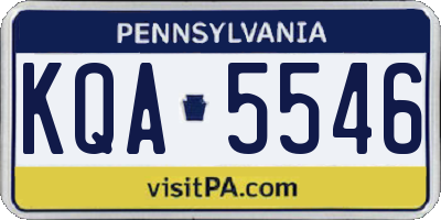 PA license plate KQA5546