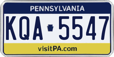 PA license plate KQA5547
