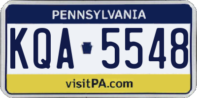 PA license plate KQA5548