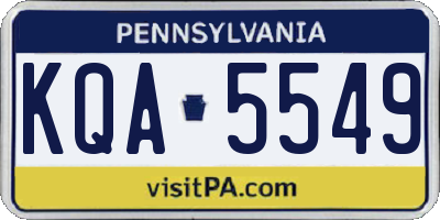 PA license plate KQA5549