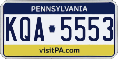 PA license plate KQA5553