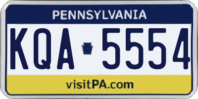 PA license plate KQA5554