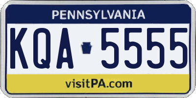 PA license plate KQA5555