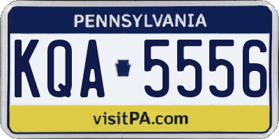 PA license plate KQA5556